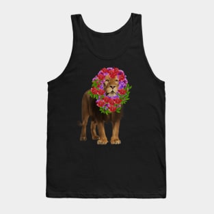 Lion with flower head, Love Lions, Big Cat Tank Top